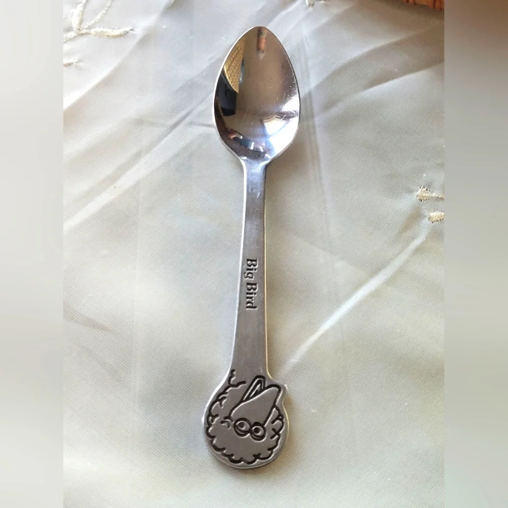 Vintage Rare !Muppets Big Bird Spoon Demand Stainless Korea